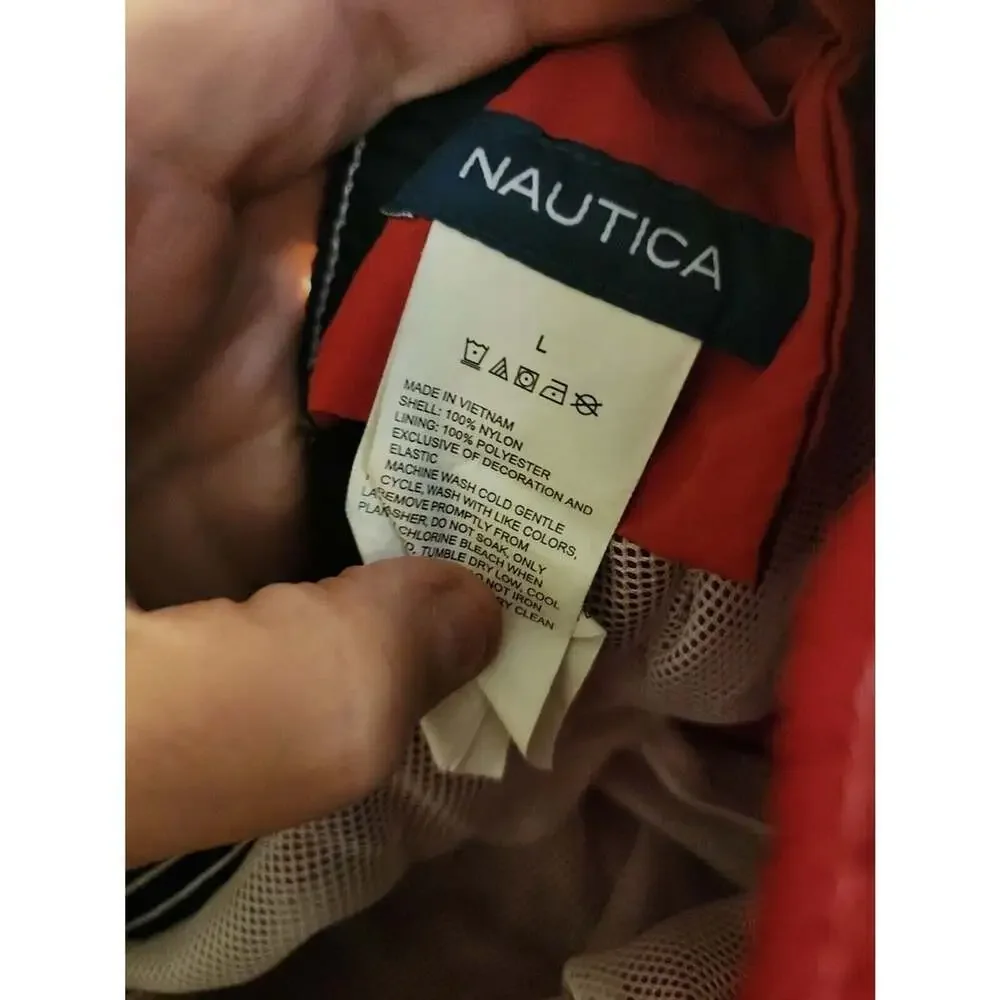 Vintage Nautica Swim Trunks Sz Laege Red Excellent CR3